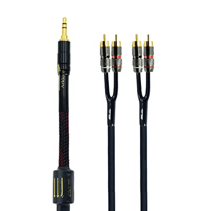 Arklove 7ft Shielded 1/8" aux Input 3.5mm RCA Output Splitter Stereo Audio Video Cable Out 3.5 Male to 4 RCA Male in Dual Speaker Cord 24k Gold Plated - size: 7ft, style: 3.5mm to rca(LR+LR)