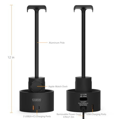Headphone Stand with 3 USB Charger Desktop Gaming Headset Holder Hanger with 3 USB Charging Station,Watch Stand and Watch Wireless Charging,DJ,Earphone Display Accessories,Gamers Gifts for Him