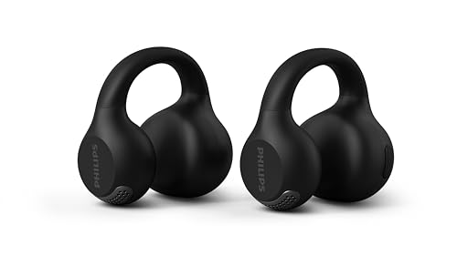 Philips Q2000 Ear-Cuff Style True Wireless Bluetooth Earbuds - 28 Hours Play Time, Clear Calls, Multipoint Connectivity, IPX4 Sweat-Resistant, Black