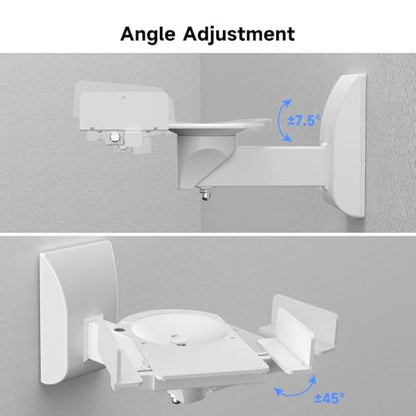 suptek Dual Side Clamping Bookshelf Speaker Wall Mounting Bracket for Large Surrounding Sound Speakers, Hold Up to 55 lbs, White (SPM201W) - size: Standard--white