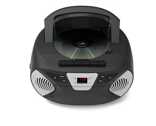 SYLVANIA SRCD286-SLVRBLK Portable CD Radio Boom Box