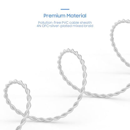 BASN IEM Earphone Cable,1.5m Wired Detachable MMCX Connector in Ear Monitor Cable for BASN Bsinger, Bmaster, MMCX Series (SC100-MMCX-White) - color: SC White