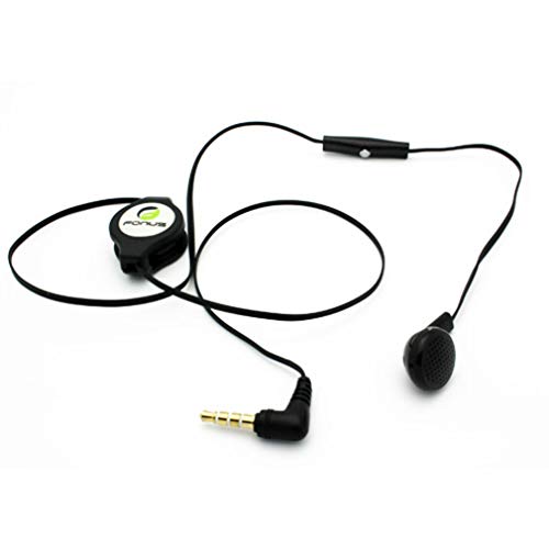 Retractable Mono Earphone for Galaxy A14 5G - Headphone 3.5mm w Mic Headset Handsfree Earbud A7R Compatible with Samsung Galaxy A14 5G