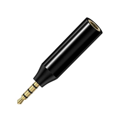 2.5mm Male to 3.5mm Female Headphone Audio Adapter, Black