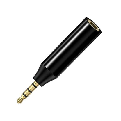 2.5mm Male to 3.5mm Female Headphone Audio Adapter, Black