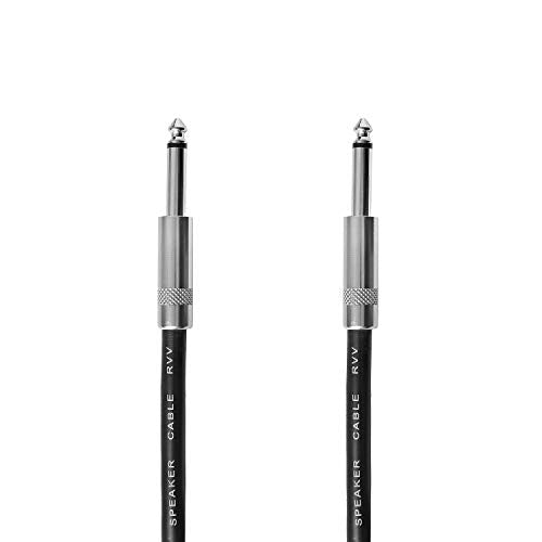 2Pcs 25ft 12AWG 1/4" TS Cable Heavy Duty Audio Amplifier Speaker Cord - size: 25ft