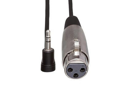 Hosa XVS-102F Camcorder Microphone Cable, XLR3F to Right-angle 3.5 mm TRS, 2 Feet - size: 2 Feet