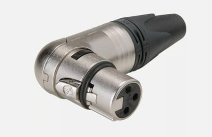 (2) Two Genuine NEUTRIK NC3FRX 3-Pin XLR Right Angle Female Cable Mount Nickel