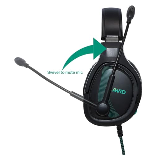Avid AVIGA™ AP-1000 Gaming Headset, Flip-to-Mute Microphone, Plush Cushion Headband and Over-Ear Cups, 50mm Driver, for PC, Xbox, PS4/5, Mobile, 3.5mm Audio Jack - Black - size: Single