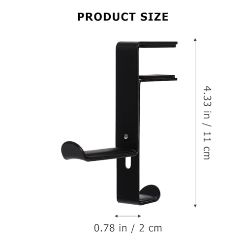 VILLCASE Adjustable Metal Headphone Stand Hanger Clip Under Desk Headset Holder for Gaming and Office Use Space-Saving Design - color: Black