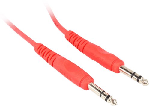 Rockville RCTR106 6' 1/4'' TRS to 1/4'' TRS Balanced Cable, 4-Pack | 2 Red & 2 Blue, 100% Copper Conductors, OFC Spiral Shield, Nickel-Plated 1/4" TRS Connectors, 4-Items