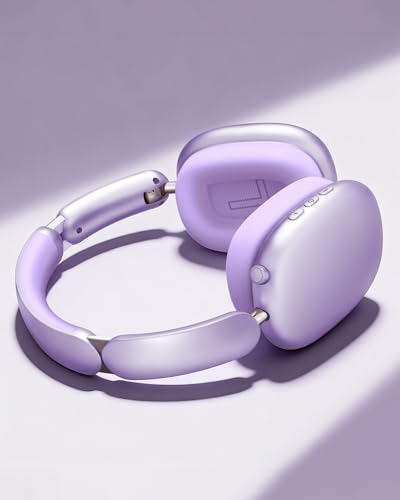 Wentronic Y02 Active Noise Cancelling Wireless Headphones, Purple | Over-Ear, Bluetooth, 60H Playtime,Crystal Clear Calls, Hi-Res Audio, Big Bass, Foldable Lightweight for Travel Home Office - color: Purple