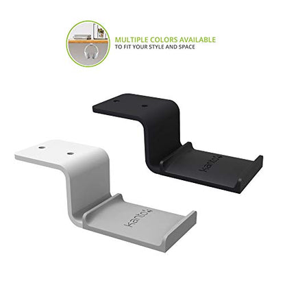 Kanto HH Universal Under Desk Headphone Hook - White - Solid Steel Construction - Mount using 3M adhesive or 2 included screws - color: White