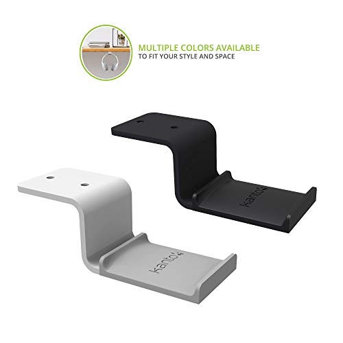 Kanto HH Universal Under Desk Headphone Hook - Black - Solid Steel Construction - Mount Using 3M Adhesive or 2 Included Screws - color: Black