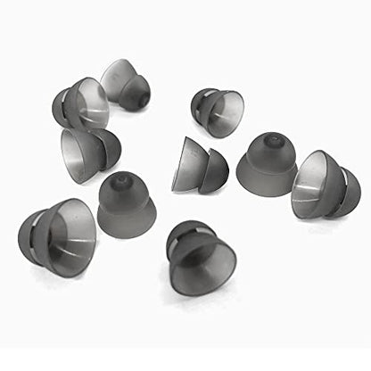 Smokey Hearing Aid Power Domes Close Domes Ear Tips for Resound Sure Fit Style RIC RITE and Open Fit BTE Hearing Amplifier with Cleaning Tools Brush Cleaner and Carry Case (Smokey, Small) - size: Small