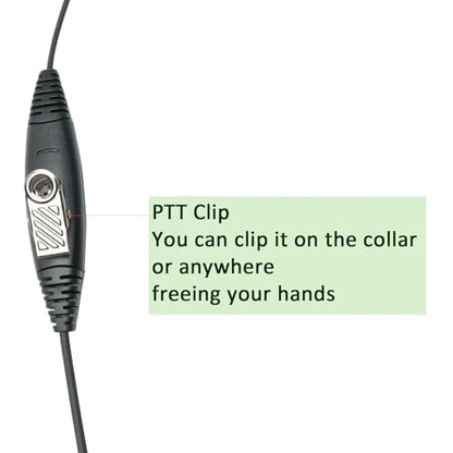 2 Pin Earpiece Headset with PTT Mic Walkie Talkies | C shape,Compatible with Baofeng Kenwood UV-5R BF-888S BF-F8HP BF-F9 TK-3140 TK-3400 TK-3402Two Way Radio Accessory