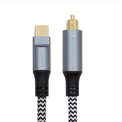 xiwai USB-C to SPDIF Toslink Optical Audio Cable Opt Male Type-C to Digital Fiber Optic Sound Interface Male Adapter Wire for Laptop Desktop 180cm - style: Type-C to Toslink Male