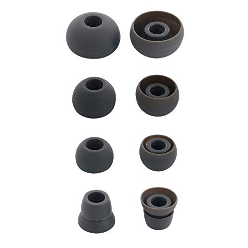 Replacement Silicone Earbuds Ear Tips Eargels Buds Set Compatible with Beats Powerbeats 3 Powerbeats 2 Wireless in-Ear Earphones (4 Pairs/Asphalt Grey) - color: Asphalt Grey