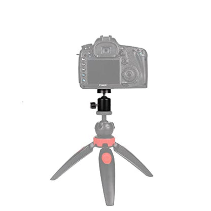 Hot Shoe Mount Adapter 360 Degree Swivel Mini Ball head with 1/4 inch Screw for DSLR Camera, Monitor, Gopro，Camcorder, Flash Light, Tripod, Microphone (2 Pack)