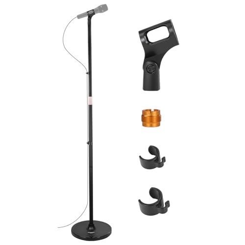 NEEWER Microphone Floor Stand, 3 Section Adjustable Detachable Mic Clamp Holder Mount with Weighted Base, Compatible with Blue Yeti HyperX QuadCast Shure SM58 Samson Q2U Fifine K669B, MS045 - style: MS045