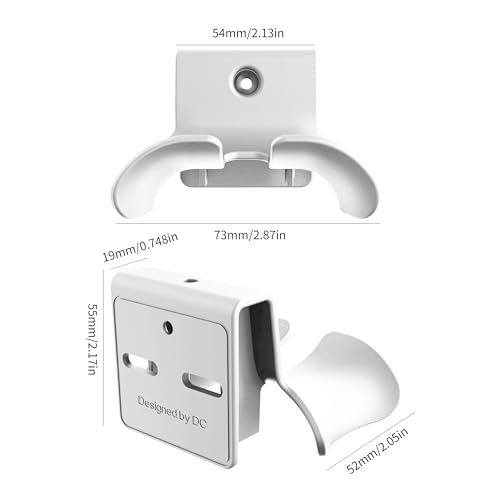 Headphone Wall Mount, Under Desk Headphone Hanger, Controller Holder, Gamepad Controller Holder, Adhesive/Screws, Universal Hanger Hook (White) - color: White