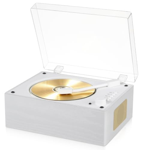 CD Player with Bluetooth 5.3, Wood Grain CD Player for Home, Retro Desktop Music Player, Dual HI-FI Speakers with Remote Control | Wood Grain CD Player for Home, Retro Desktop Music Player, Dual HI-FI Speakers with Remote Control - color: Walnut Wood Grai