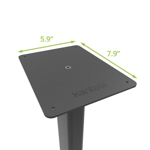 Kanto ST28 28” Universal Floor Speaker Stands for Bookshelf Speakers up to 30 lbs | Improved Sound | Hidden Cable Management | Timeless Design, | Pair | Black Steel w/Black MDF Base - size: 28 Inches - Black