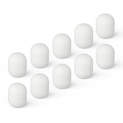 Foam Cover for Lavalier Lapel Microphone, Windscreen for Mini Clip-On Lav MIC, Foam Cover, 10-Pack, White - color: Foam Cover, 10-Pack, White