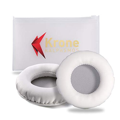 Universal Replacement 75mm Earpads for Sony, ATHAKG, HifiMan, Philips, Fostex, JVC, Pioneer On-Ear Headphones (List Inside) Headphone Earpads Cover White & Grey - color: White & Gray