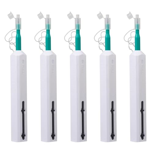 Fiber Optic Pen Cleaner for SC/ST/FC, 2.50mm UPC/APC Ferrule Cleaner,One-Push Fiber Optic Cleaning Tool with Extendable Probe (2.38” to 3.63”), 800+ Cleans per Unit, Anti-Static - 5 Pack - size: 2.5mm