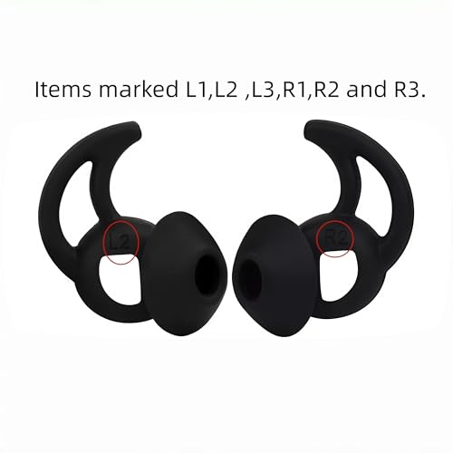 Replacement Ear Tips for Bose Sport Earbuds and Bose Free Earbuds, Silicone Wingtip Covers, Anti-Slip, Black, 3 Pairs