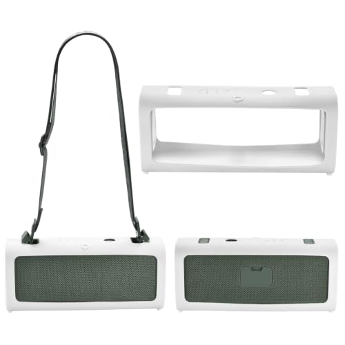 Case for Sony ULT Field 3 Speaker, Shockproof Non-Slip Cover | Custom-fit silicone cover, shockproof, non-slip grip, includes shoulder strap. Protects against scratches, dust, drops. - color: White