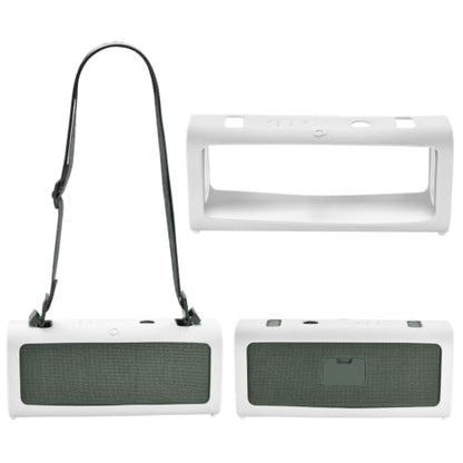 Case for Sony ULT Field 3 Speaker, Shockproof Non-Slip Cover | Custom-fit silicone cover, shockproof, non-slip grip, includes shoulder strap. Protects against scratches, dust, drops. - color: White