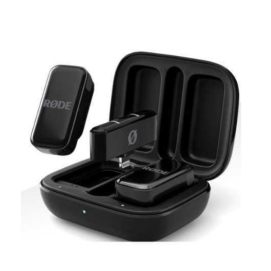 RØDE Wireless Micro — Compact Wireless Microphone for Lightning (X Through 14), Two Mics with Charging Case for Smartphone Content Creation, Black — NOT for iPhone 15+ | Compact Wireless Microphone for Lightning (X Through 14), Two Mics with Charging Case