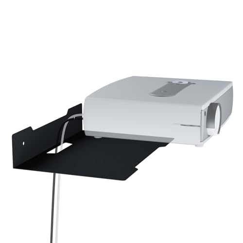 Floating Metal Wall Mount Shelf,Shelf for Projector,TV Cable Box,Router,Speaker,Sound Bar,Camera,Gaming,Decor Display (1, Large) - size: 11.81" x 8.03"