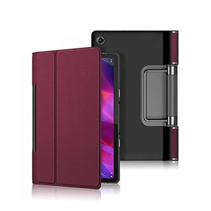 Case for Lenovo Yoga Pad Pro 13 Inch YT-K606/YT-K606F Tablet 2021 PU Leather Lightweight Shell Shockproof Protective Cover - color: Burgundy