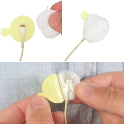 URSA Plush Circles - 9 Pack (White), 5 mm Short Fur Lav Mic Covers - color: White, size: 9x