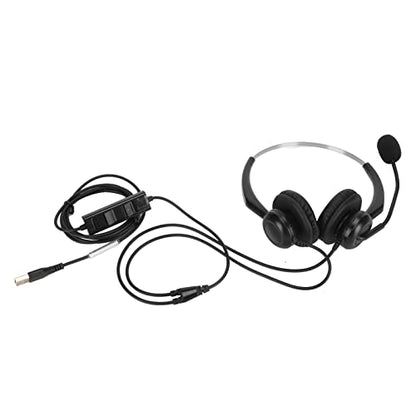 Professional Wired Business Headset Office Headset Telephone with Noise Canceling Microphone Clear Calls Hearing Adjustable Headband for Call Center Business Work (USB Interface) - size: USB interface