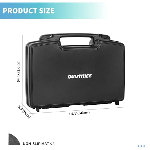 14.1" x 10.6" x 3.5"Customizable Foam Hard-Shell Portable Case | Portable Case with Pre-cut Foam Interior, Suitable for Storing Electronics, Microphones, Cameras, and Equipment, etc - size: 14"