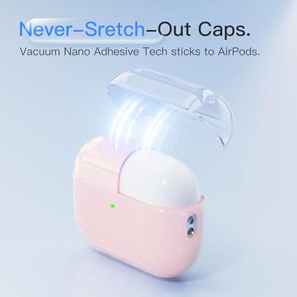 Case for AirPods Pro 3 Never-Sretch-Out DamonLight Shock-Proof Protective Semi Hard Silicone Case Compatible with Apple Airpods Pro 3rd Generation (Pink) - color: Pale Pink