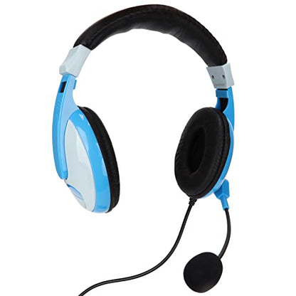 Electronics Gaming Headset Lightweight Comfortable Design with Mic for PC Mobile Phones 3.5mm Plug 1 Unit (Grayish Blue) - color: Grayish Blue