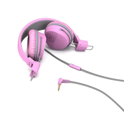 JLab, JBuddies Studio, Kids Wired on-Ear Headphones, Bundle with USB-C Adapter, Volume limiting, Foldable, Pink - color: Pink, size: Bundles