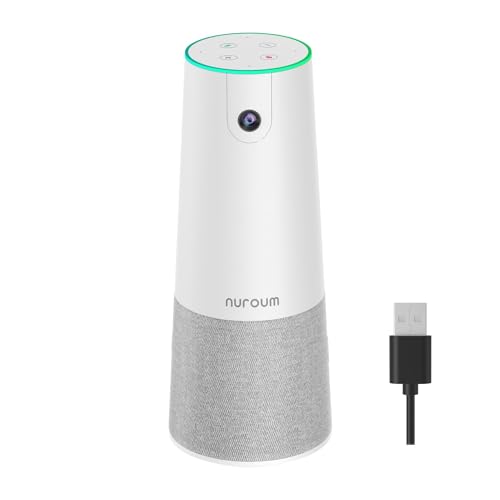 NUROUM C20 HD Video Conference Webcam with Microphone and Speaker | 4 Noise Cancelling MEMS Mics, 2MP CMOS Sensor, 100° FOV, 13ft Voice Pickup, Plug and Play, Broad Compatibility