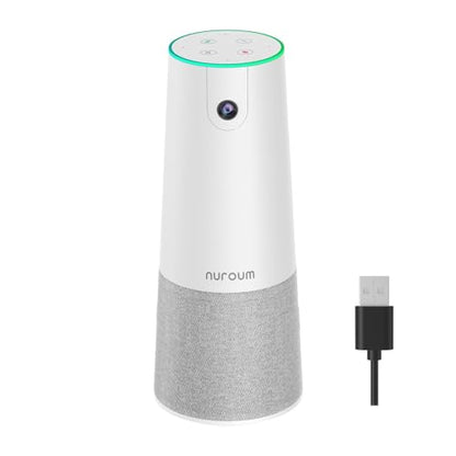 NUROUM C20 HD Video Conference Webcam with Microphone and Speaker | 4 Noise Cancelling MEMS Mics, 2MP CMOS Sensor, 100° FOV, 13ft Voice Pickup, Plug and Play, Broad Compatibility