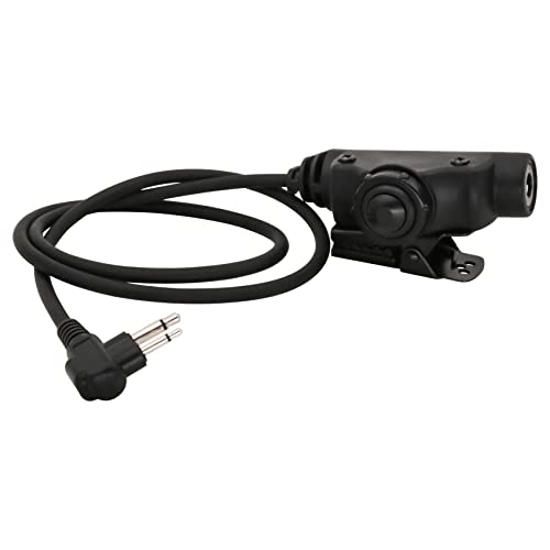 HEARFALCOM Tactical Headset Adapter U94 V2 - 2 Pin Motorola PTT Push to Talk Adapter with Standard 7.00mm Jack - Compatible with Civilian Tactical Headset (Black) - color: BK 2