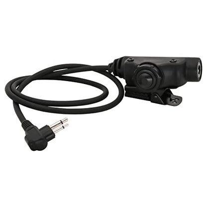 HEARFALCOM Tactical Headset Adapter U94 V2 - 2 Pin Motorola PTT Push to Talk Adapter with Standard 7.00mm Jack - Compatible with Civilian Tactical Headset (Black) - color: BK 2