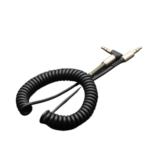 Spiral Durable Strong 3.5mm Jack to Jack Audio Headphone Optional Color Aux Coiled Auxiliary Cable(White) - color: WHITE