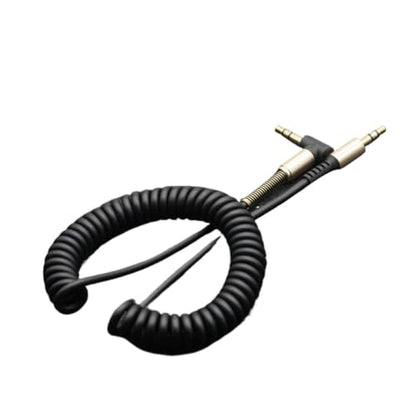 Spiral Durable Strong 3.5mm Jack to Jack Audio Headphone Optional Color Aux Coiled Auxiliary Cable(White) - color: WHITE