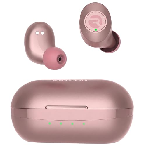 Raycon Everyday Bluetooth Wireless Earbuds with Microphone - Active Noise Cancelling, Sweat & Water-Resistant Earphones, Ear Buds Wireless Bluetooth Up to 32 Hours Playtime (Rose Gold) - color: Rose Gold