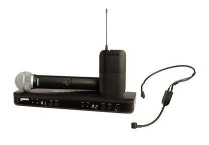 Shure BLX1288/P31 Wireless Microphone System - J11 Band | 14-hour battery and 300 ft UHF range with handheld and headset mics plus dual-channel receiver for live events - style: J11 Band (596-616 MHz)